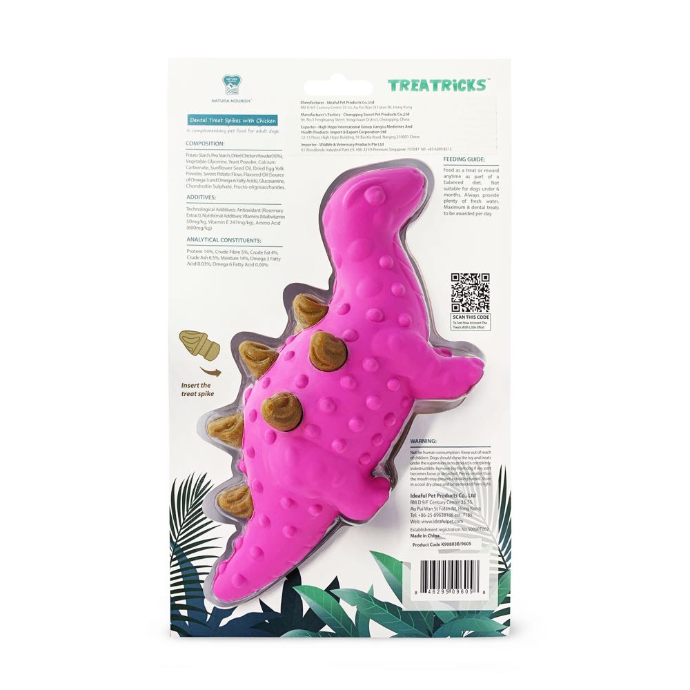Natura Nourish Treatricks 2-in-1 Chicken Dental Chew Dog Toy (Stego)