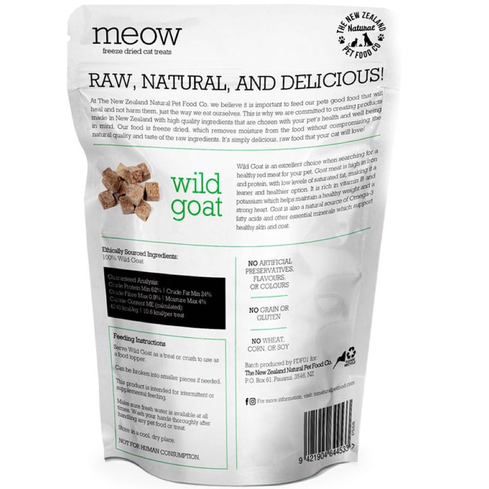 MEOW Wild Goat Grain-Free Freeze Dried Cat Treats 50g